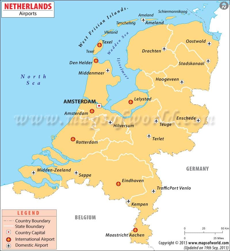 Flughäfen in Niederlande anzeigen
