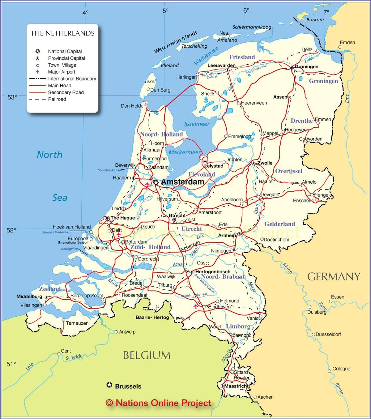 Karte von Holland-Niederlande