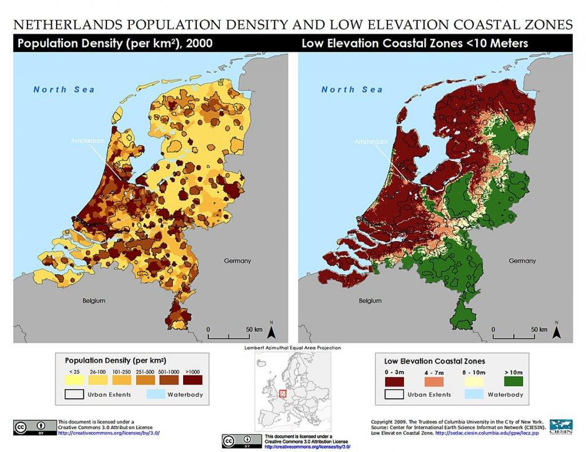 Niederlande Elevation Map Holland Elevation Karte Western Europe Europe