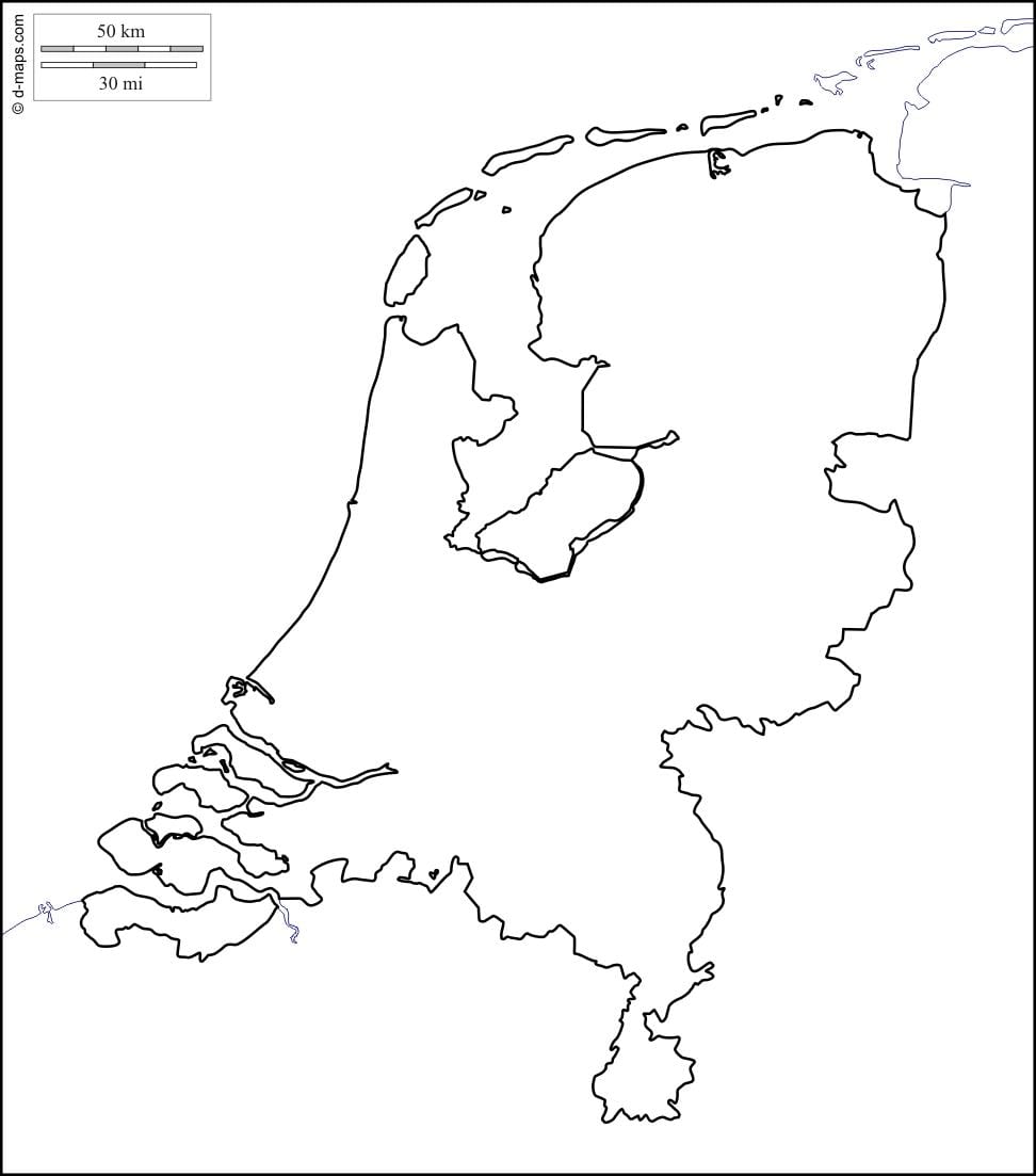 leere Karte von Niederlande