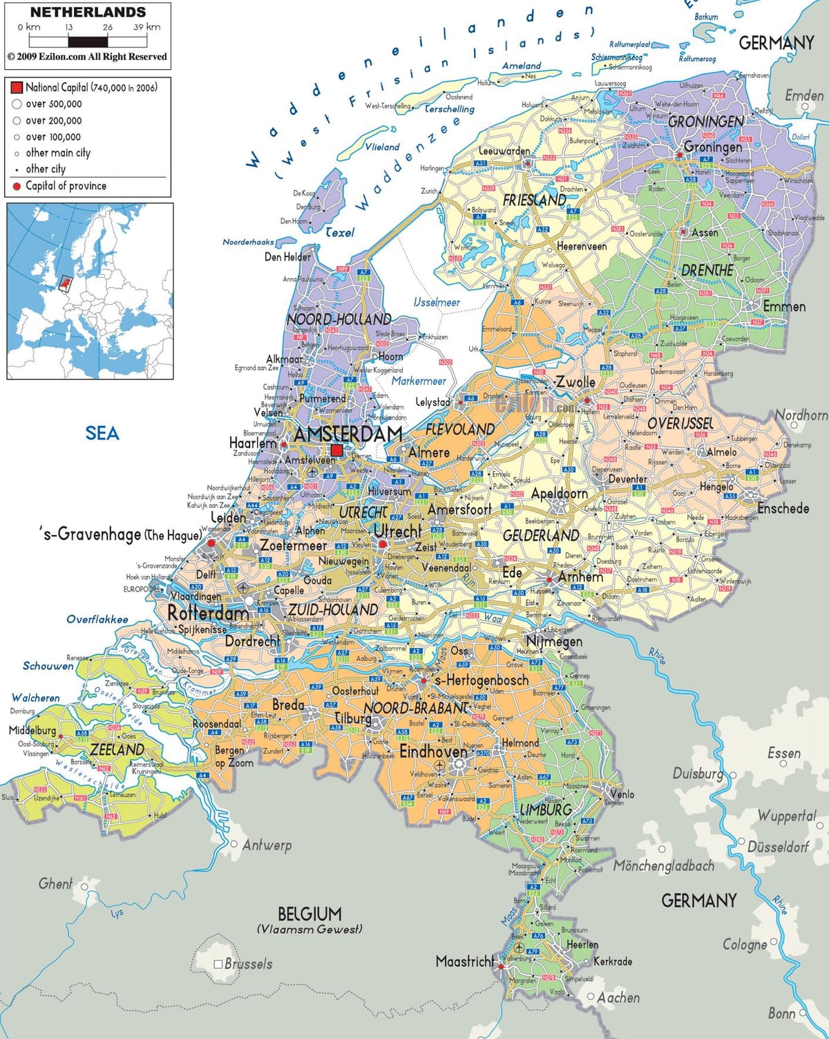 Holland Niederlande-map