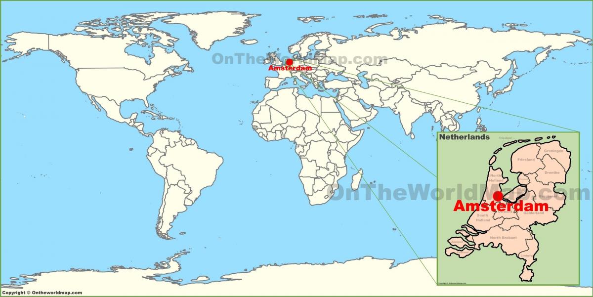 Niederlande in Welt-Karte