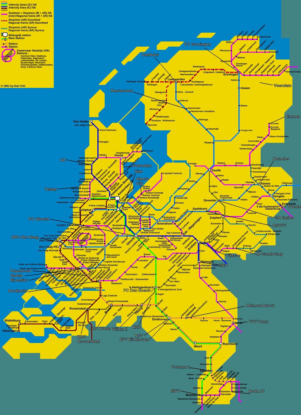 Zug Karte Niederlande