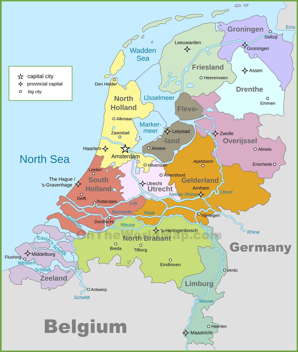 politische Karte der Niederlande