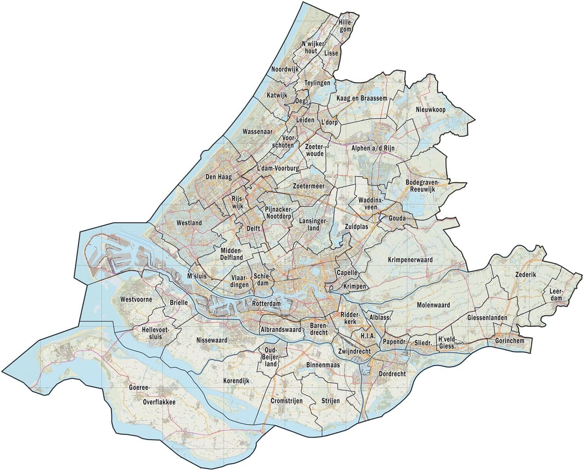 Karte von Süd-Holland