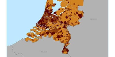 Niederlande Bevölkerung Dichte Karte