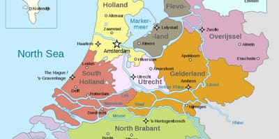 Karte von Niederlande-Regionen