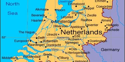 Karte von Niederlande mit den Städten